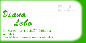 diana lebo business card